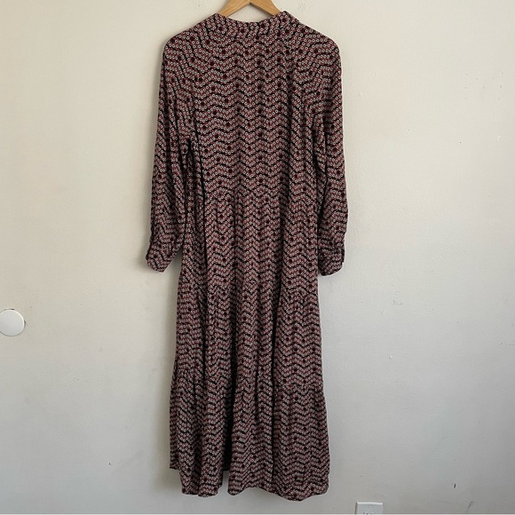 Zara Black & Orange Floral Print Long Dress – Size M - Picture 4 of 7